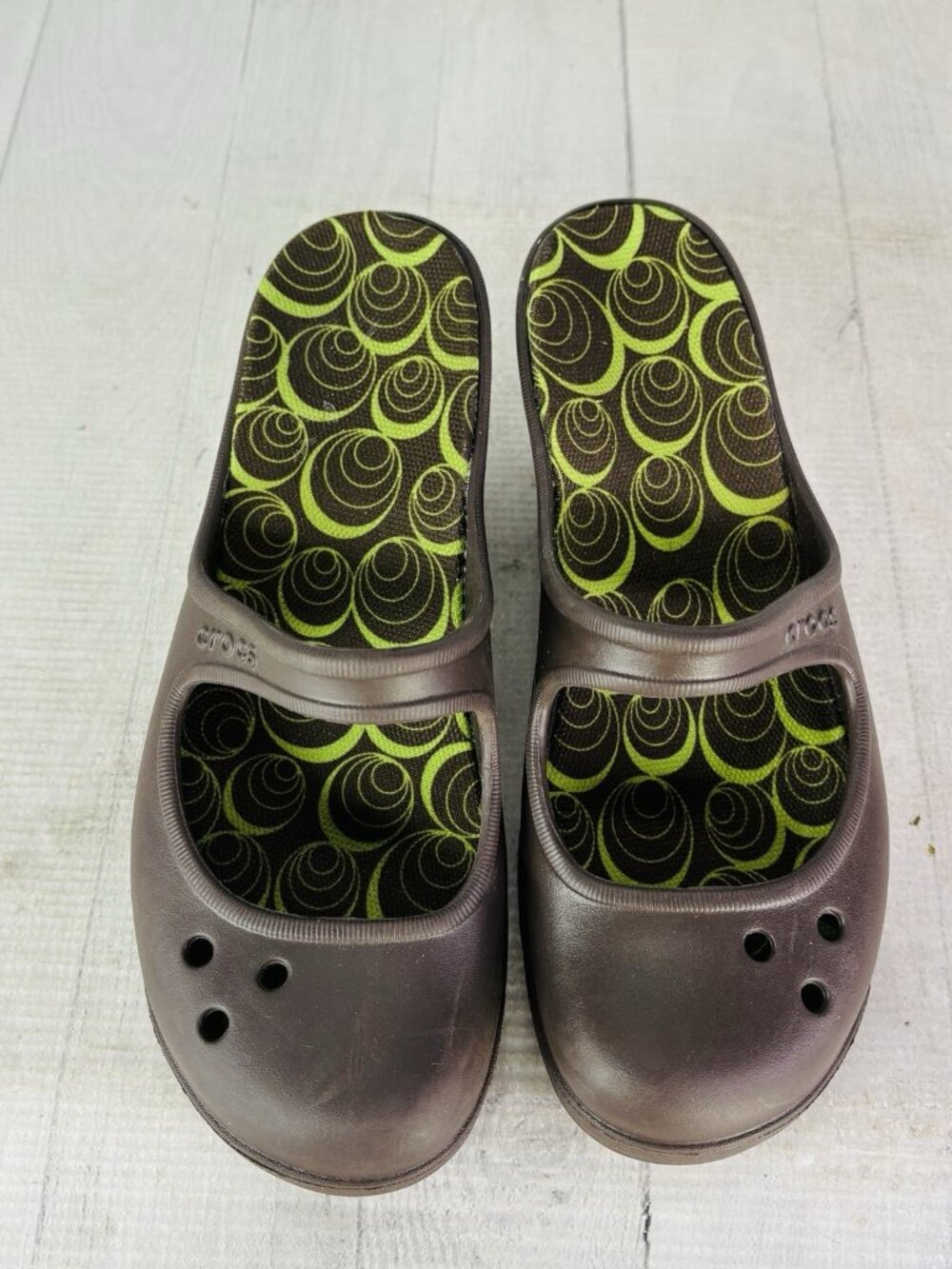 Crocs Women FRANCES Brown Slip On Wedge Closed Toe Mary Jane Comfort Shoes Sz 8 - Picture 9 of 16